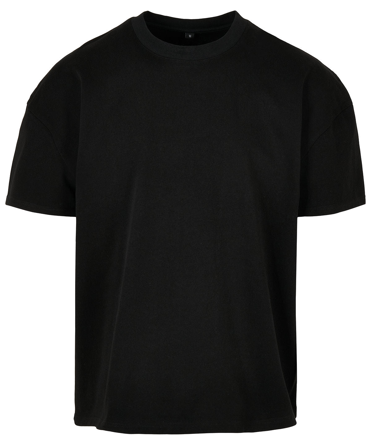 Tryck din logga på T-shirts från Build Your Brand - Anpassa Ultra Heavy Cotton Box Tee i färgen Svart för företag, föreningar och privatpersoner