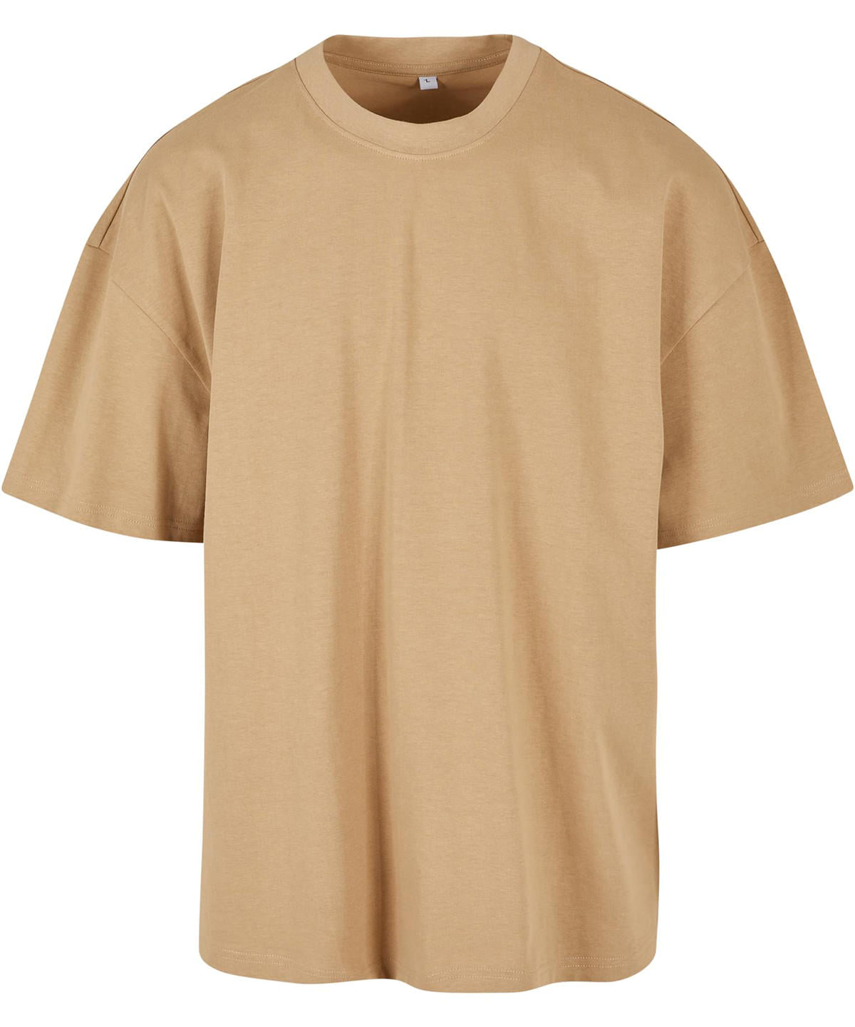 Tryck din logga på T-shirts från Build Your Brand - Anpassa Ultra Heavy Cotton Box Tee i färgen Beige för företag, föreningar och privatpersoner
