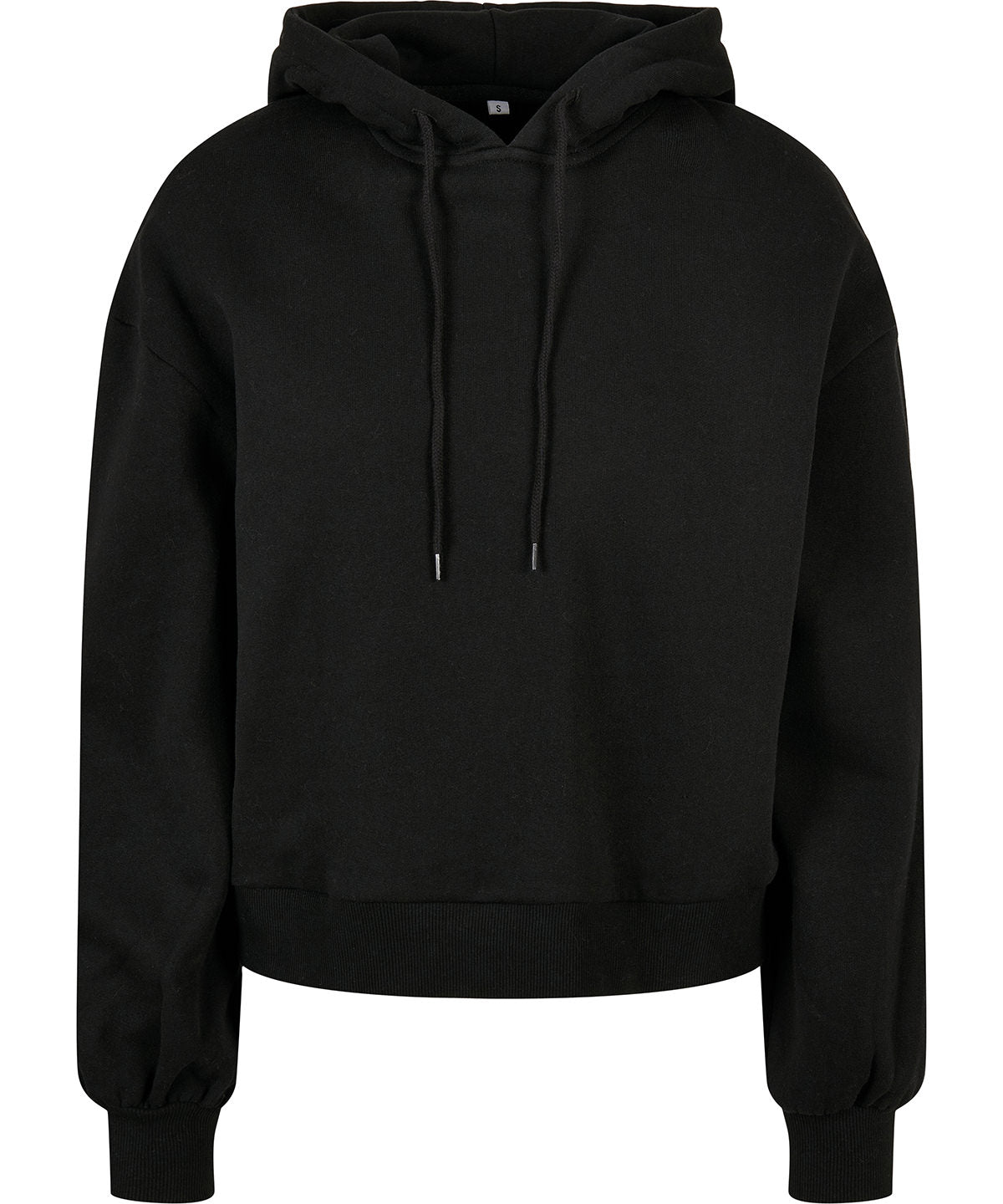 Tryck din logga på Hoodies från Build Your Brand - Anpassa Build Your Brand - Ekologisk Oversized Dam Hoodie i färgen Svart för företag, föreningar och privatpersoner