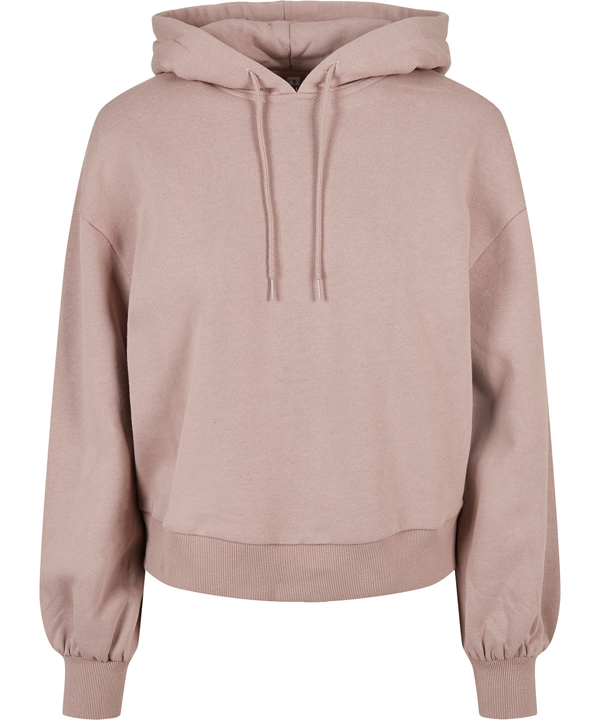 Tryck din logga på Hoodies från Build Your Brand - Anpassa Build Your Brand - Ekologisk Oversized Dam Hoodie i färgen Ljusrosa för företag, föreningar och privatpersoner