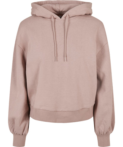 Tryck din logga på Hoodies från Build Your Brand - Anpassa Build Your Brand - Ekologisk Oversized Dam Hoodie i färgen Ljusrosa för företag, föreningar och privatpersoner