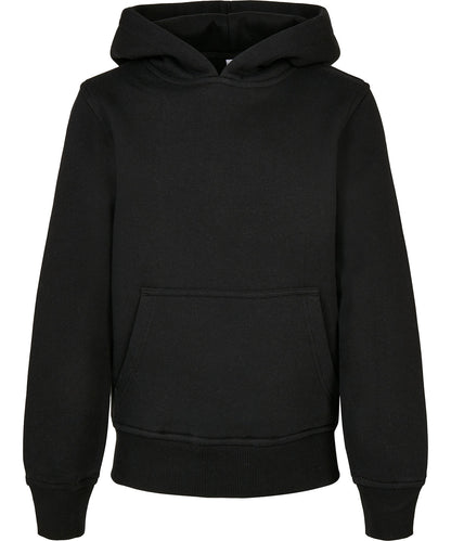 Tryck din logga på Hoodies från Build Your Brand - Anpassa Build Your Brand - Ekologisk Hoodie Bas för Barn i färgen Svart för företag, föreningar och privatpersoner