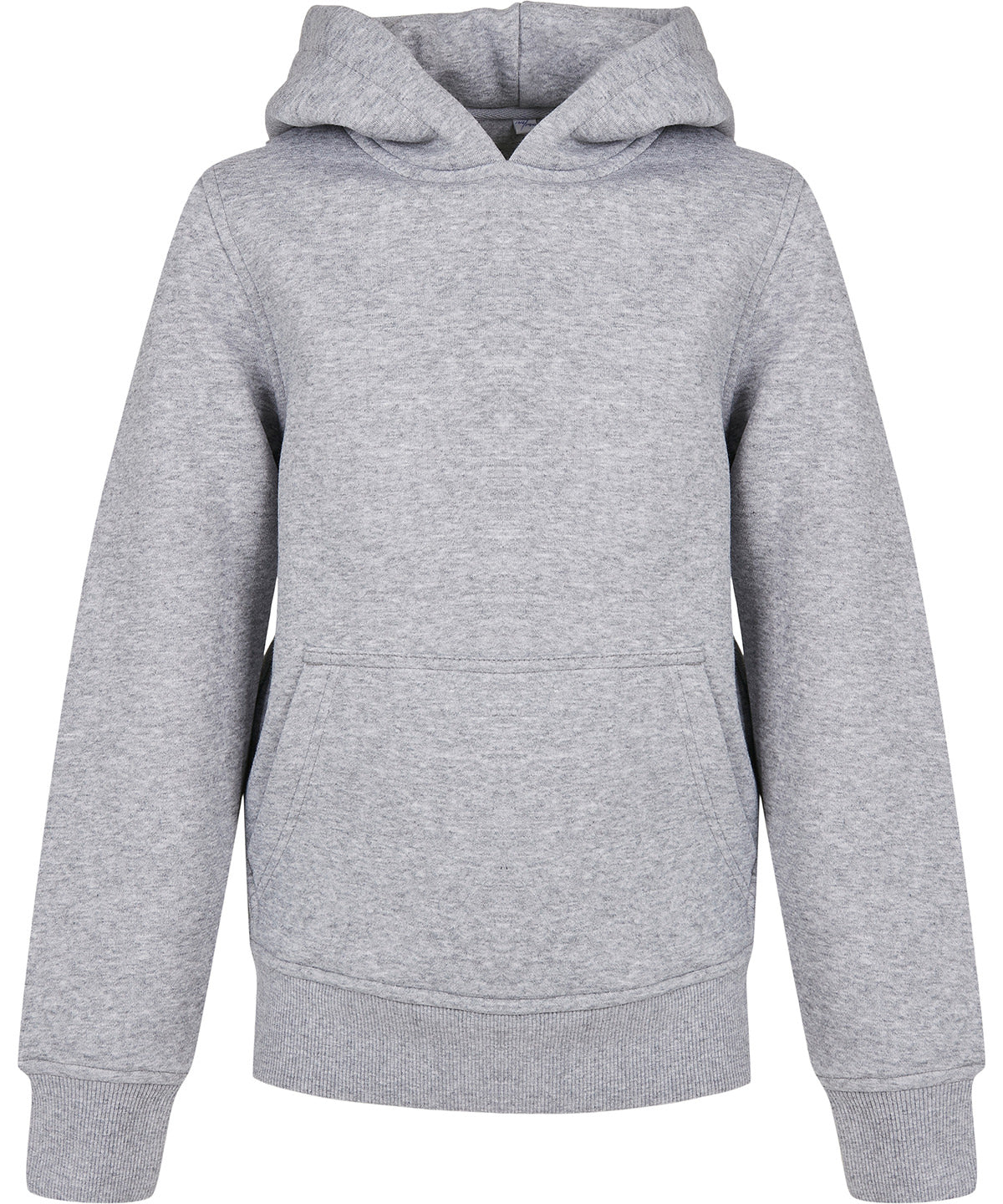 Tryck din logga på Hoodies från Build Your Brand - Anpassa Build Your Brand - Ekologisk Hoodie Bas för Barn i färgen Ljunggrå för företag, föreningar och privatpersoner