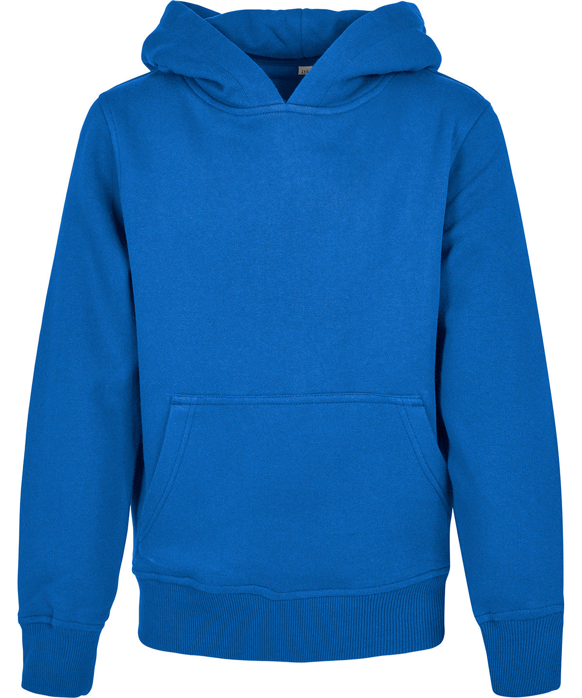 Tryck din logga på Hoodies från Build Your Brand - Anpassa Build Your Brand - Ekologisk Hoodie Bas för Barn i färgen Mellanblå för företag, föreningar och privatpersoner