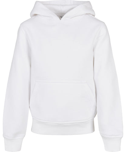 Tryck din logga på Hoodies från Build Your Brand - Anpassa Build Your Brand - Ekologisk Hoodie Bas för Barn i färgen Vit för företag, föreningar och privatpersoner