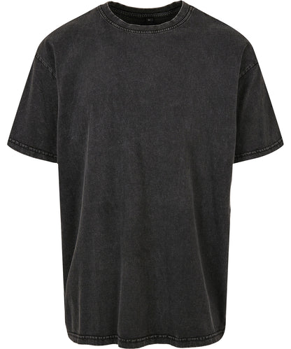 Tryck din logga på T-shirts från Build Your Brand - Anpassa Acid Washed Heavy Oversized Tee i färgen Svart för företag, föreningar och privatpersoner