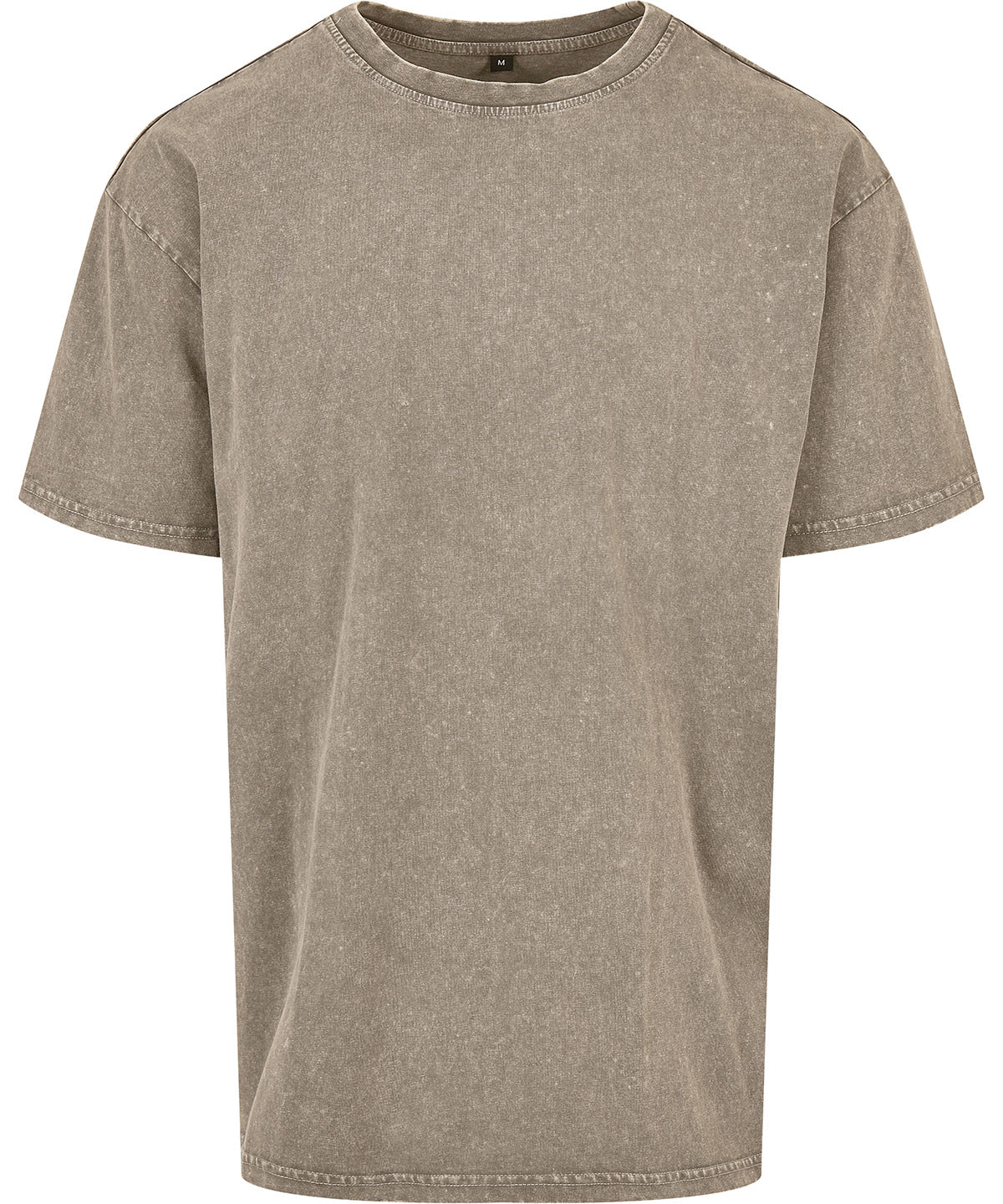 Tryck din logga på T-shirts från Build Your Brand - Anpassa Acid Washed Heavy Oversized Tee i färgen Khaki för företag, föreningar och privatpersoner