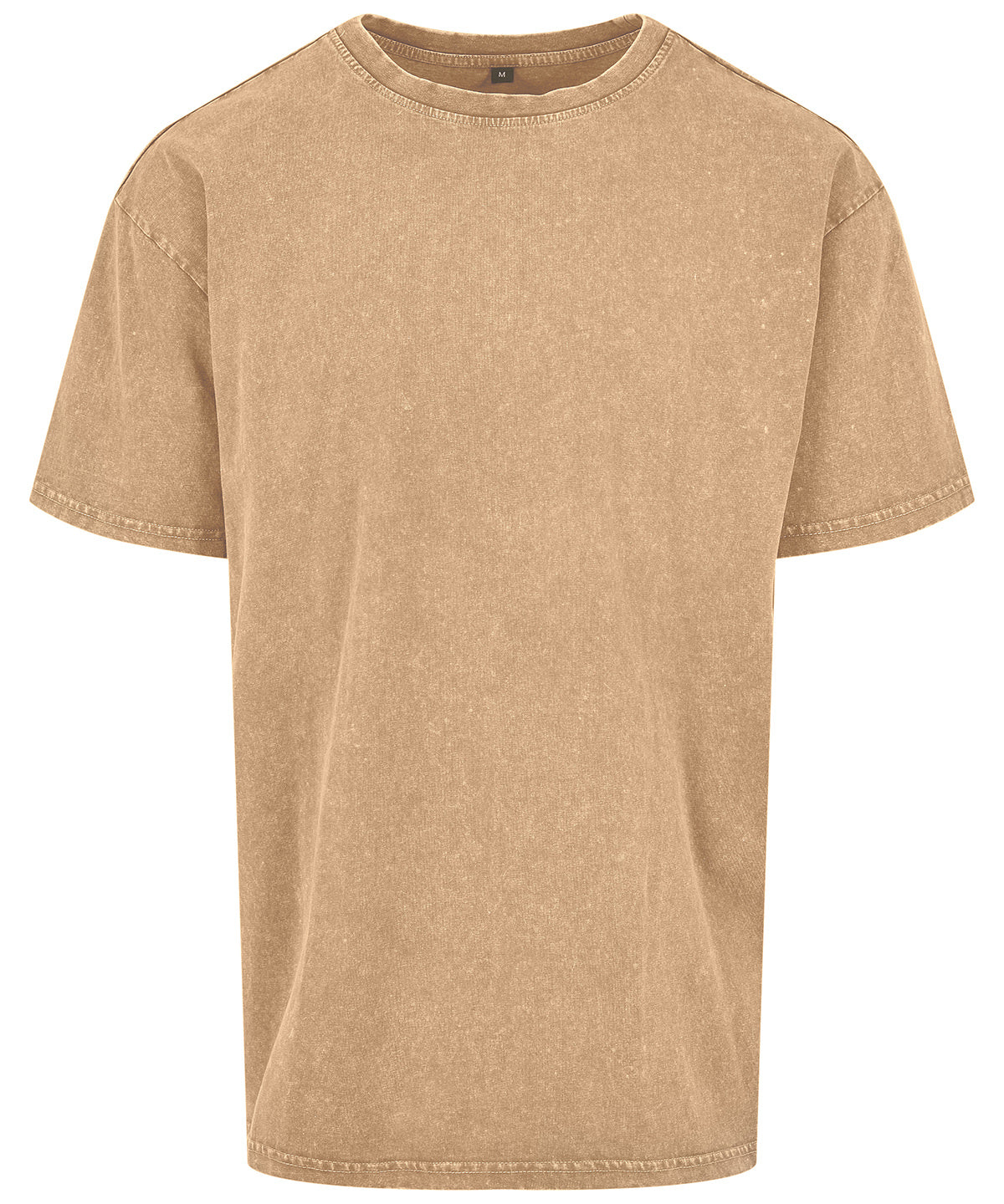Tryck din logga på T-shirts från Build Your Brand - Anpassa Acid Washed Heavy Oversized Tee i färgen Beige för företag, föreningar och privatpersoner