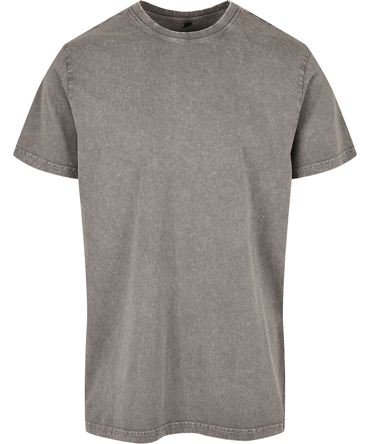 Tryck din logga på T-shirts från Build Your Brand - Anpassa Acid Washed Crew Neck Tee i färgen Mellangrå för företag, föreningar och privatpersoner