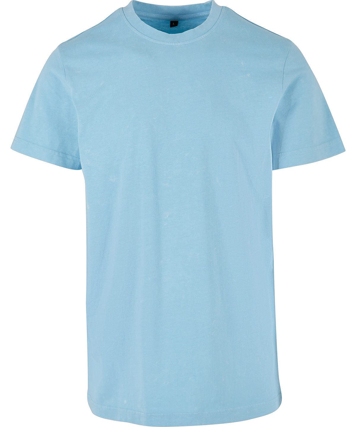 Tryck din logga på T-shirts från Build Your Brand - Anpassa Acid Washed Crew Neck Tee i färgen Mellanblå för företag, föreningar och privatpersoner