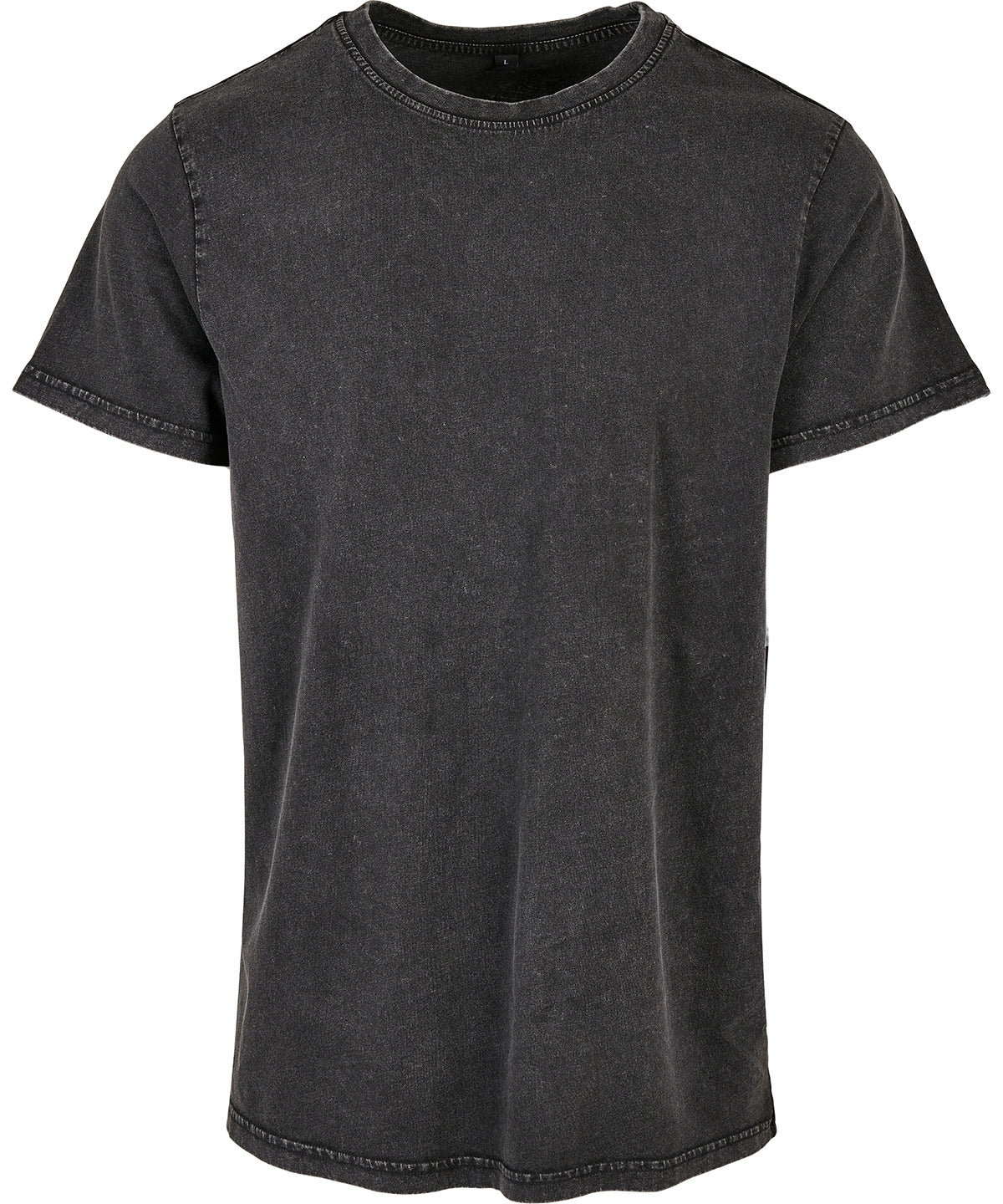 Tryck din logga på T-shirts från Build Your Brand - Anpassa Acid Washed Crew Neck Tee i färgen Svart för företag, föreningar och privatpersoner