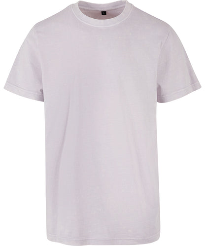 Tryck din logga på T-shirts från Build Your Brand - Anpassa Acid Washed Crew Neck Tee i färgen Ljus lila för företag, föreningar och privatpersoner