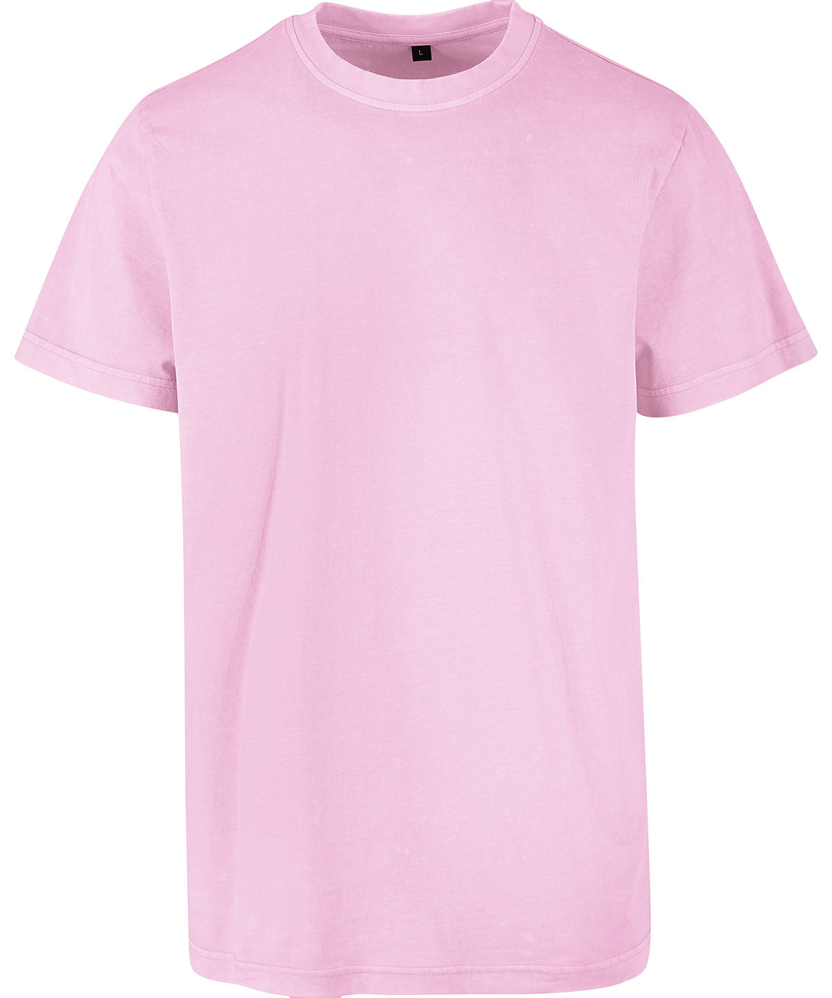 Tryck din logga på T-shirts från Build Your Brand - Anpassa Acid Washed Crew Neck Tee i färgen Mellanrosa för företag, föreningar och privatpersoner