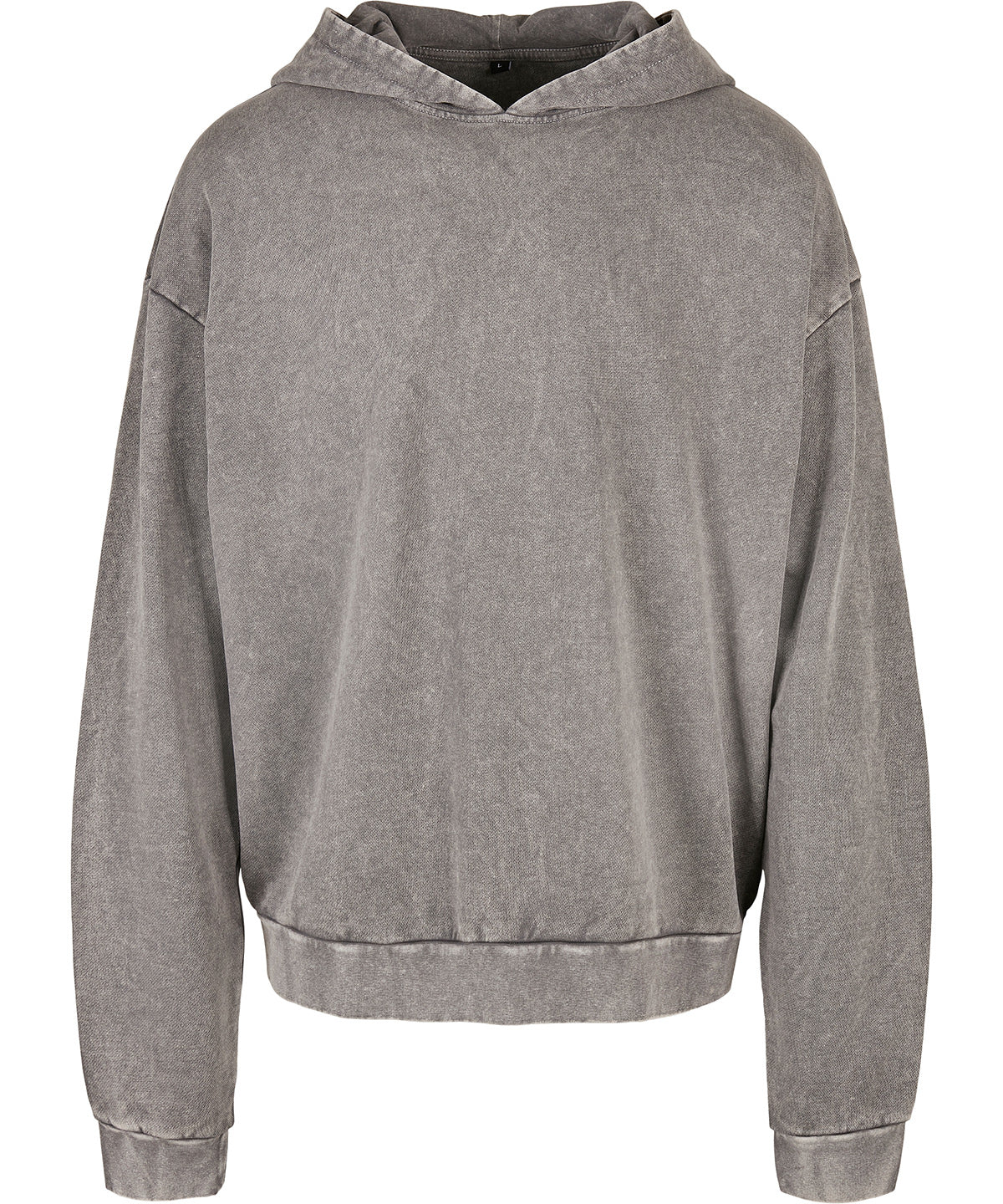 Tryck din logga på Hoodies från Build Your Brand - Anpassa Build Your Brand - Syratvättad Oversize Hoodie i färgen Mellangrå för företag, föreningar och privatpersoner