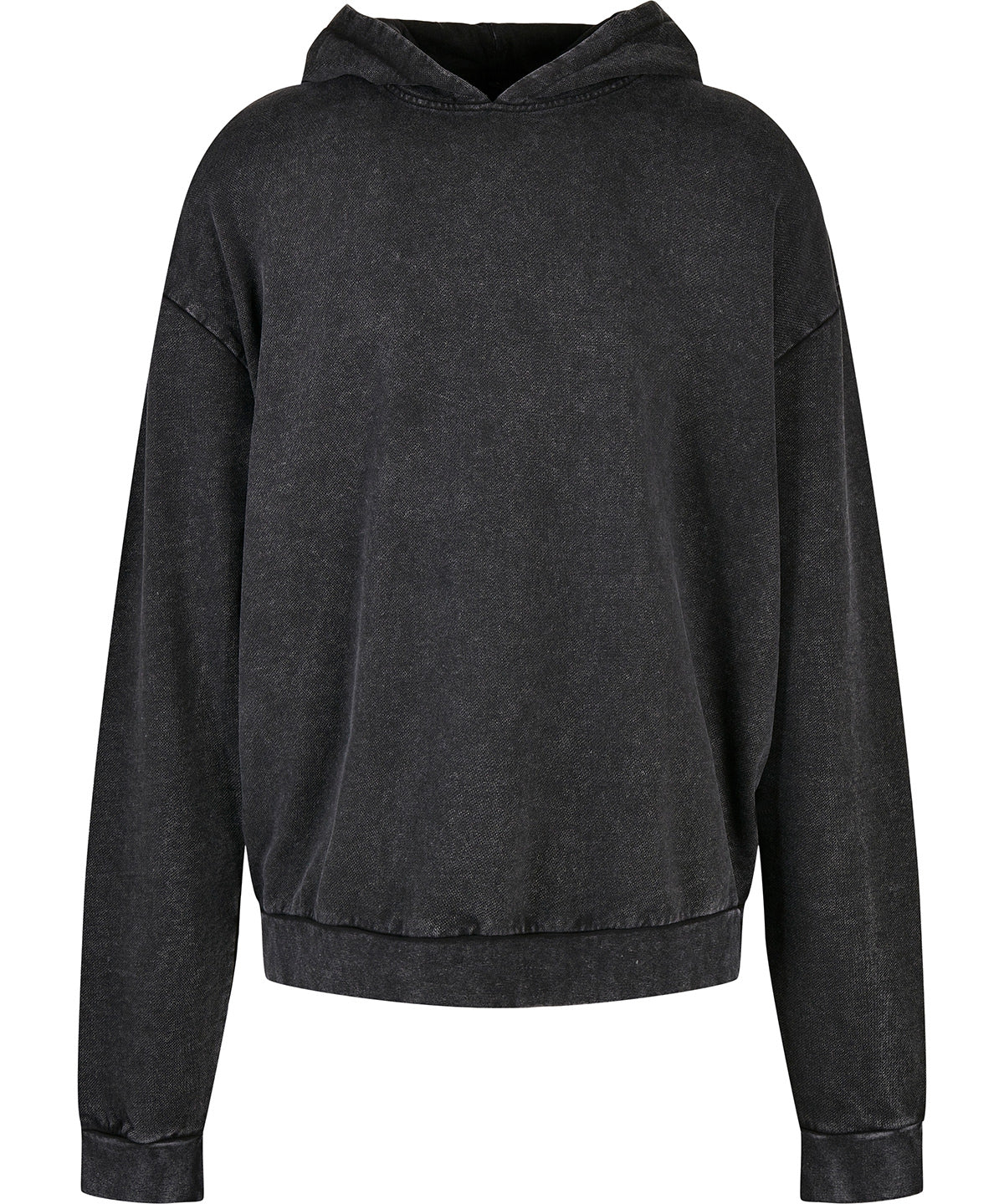 Tryck din logga på Hoodies från Build Your Brand - Anpassa Build Your Brand - Syratvättad Oversize Hoodie i färgen Svart för företag, föreningar och privatpersoner