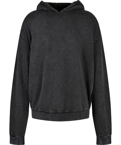Tryck din logga på Hoodies från Build Your Brand - Anpassa Build Your Brand - Syratvättad Oversize Hoodie i färgen Svart för företag, föreningar och privatpersoner