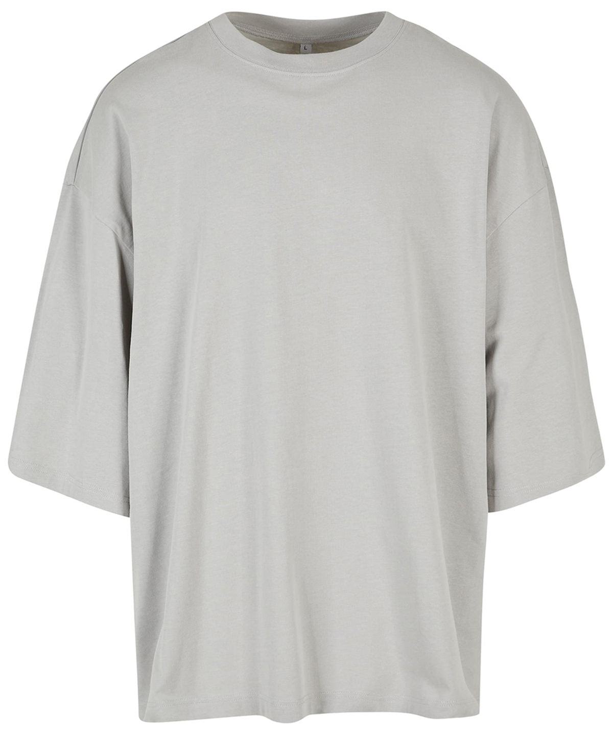 Tryck din logga på T-shirts från Build Your Brand - Anpassa Huge Oversized Tee - Unisex i färgen Ljusgrå för företag, föreningar och privatpersoner