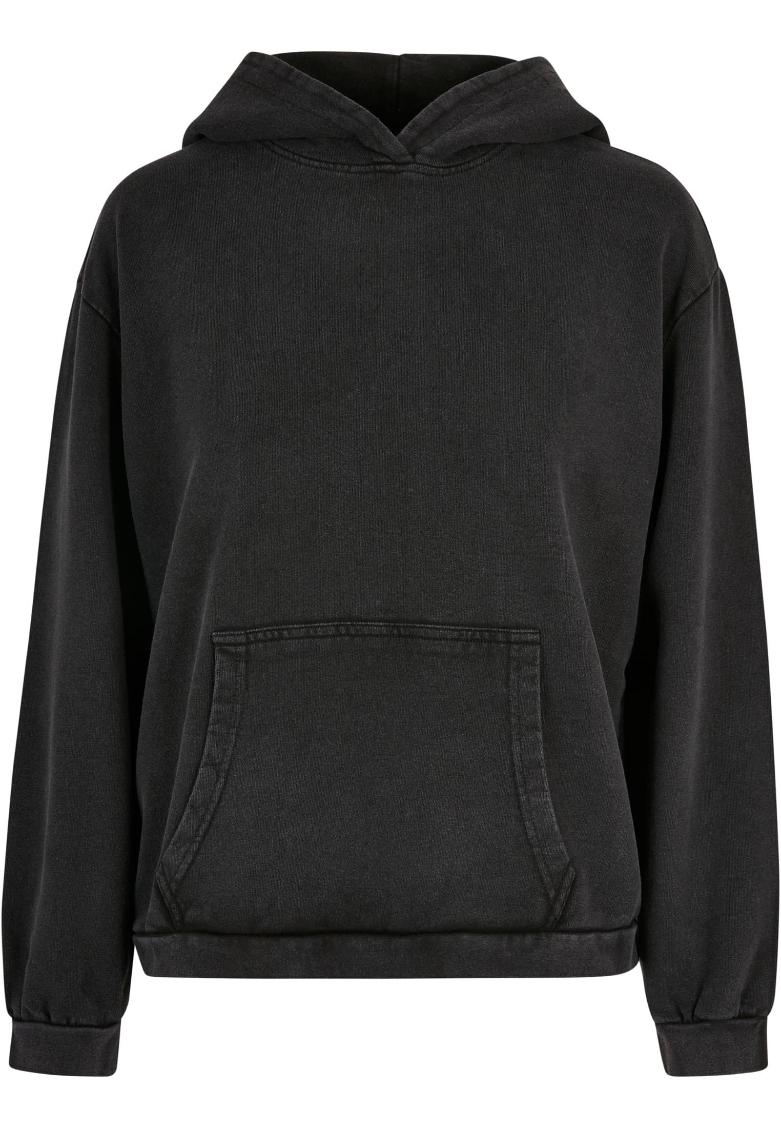 Tryck din logga på Hoodies från Build Your Brand - Anpassa Build Your Brand - Syra-tvättad Oversized Hoodie för Damer i färgen Svart för företag, föreningar och privatpersoner