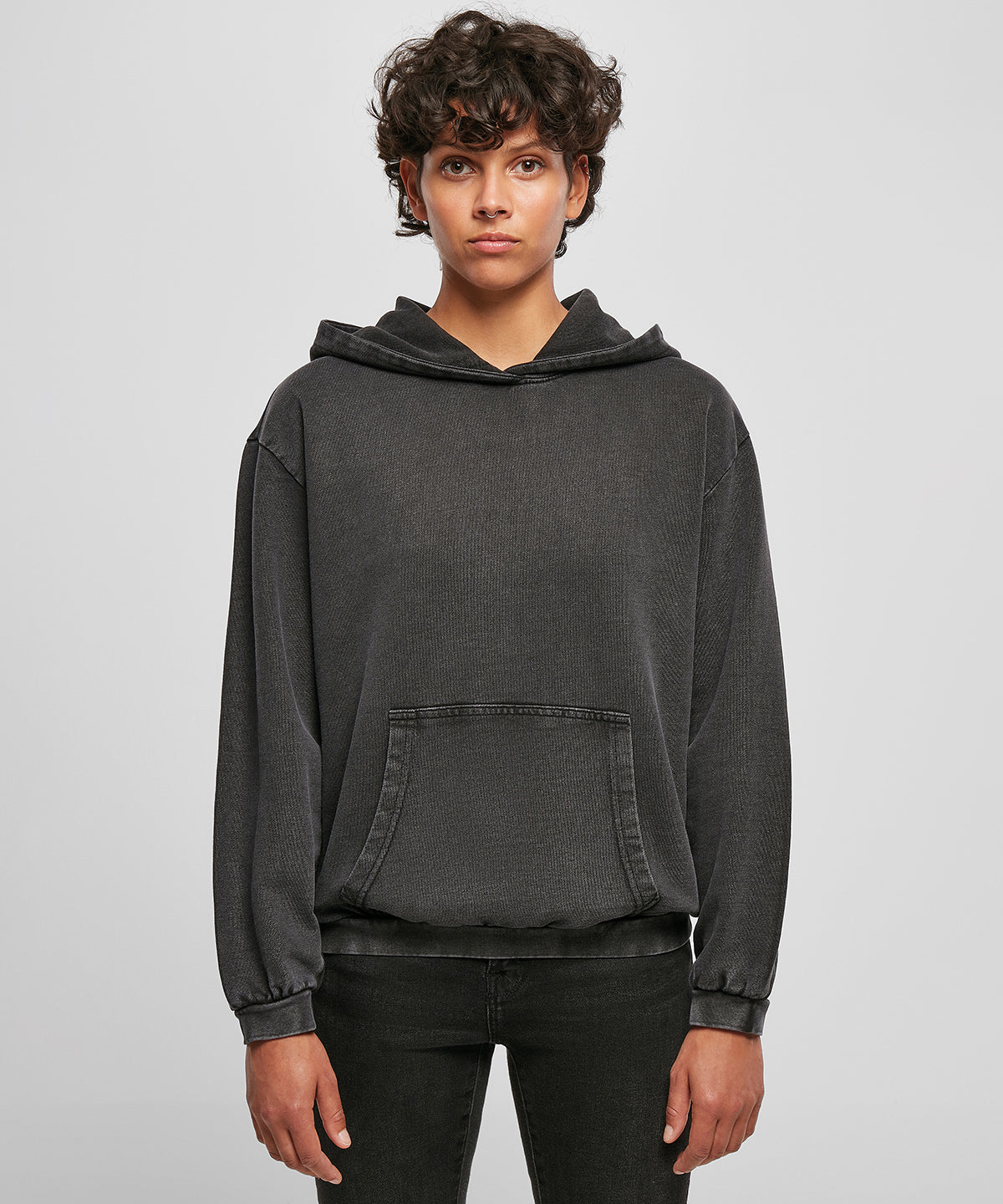 Tryck din logga på Hoodies från Build Your Brand - Anpassa Build Your Brand - Syra-tvättad Oversized Hoodie för Damer i färgen för företag, föreningar och privatpersoner