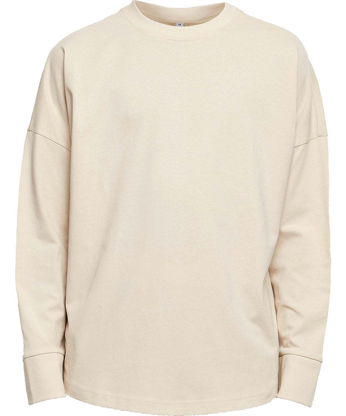 Tryck din logga på Sweatshirts från Build Your Brand - Anpassa Build Your Brand - Oversized Långärmad Tröja i färgen Naturligt för företag, föreningar och privatpersoner