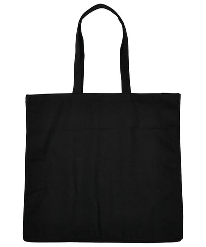 Tryck din logga på Väskor från Build Your Brand - Anpassa Oversized Canvas Tote i färgen Svart One Size för företag, föreningar och privatpersoner