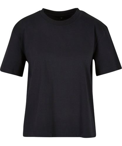 Tryck din logga på T-shirts från Build Your Brand - Anpassa Everyday Oversized Tee - Dam i färgen Svart för företag, föreningar och privatpersoner