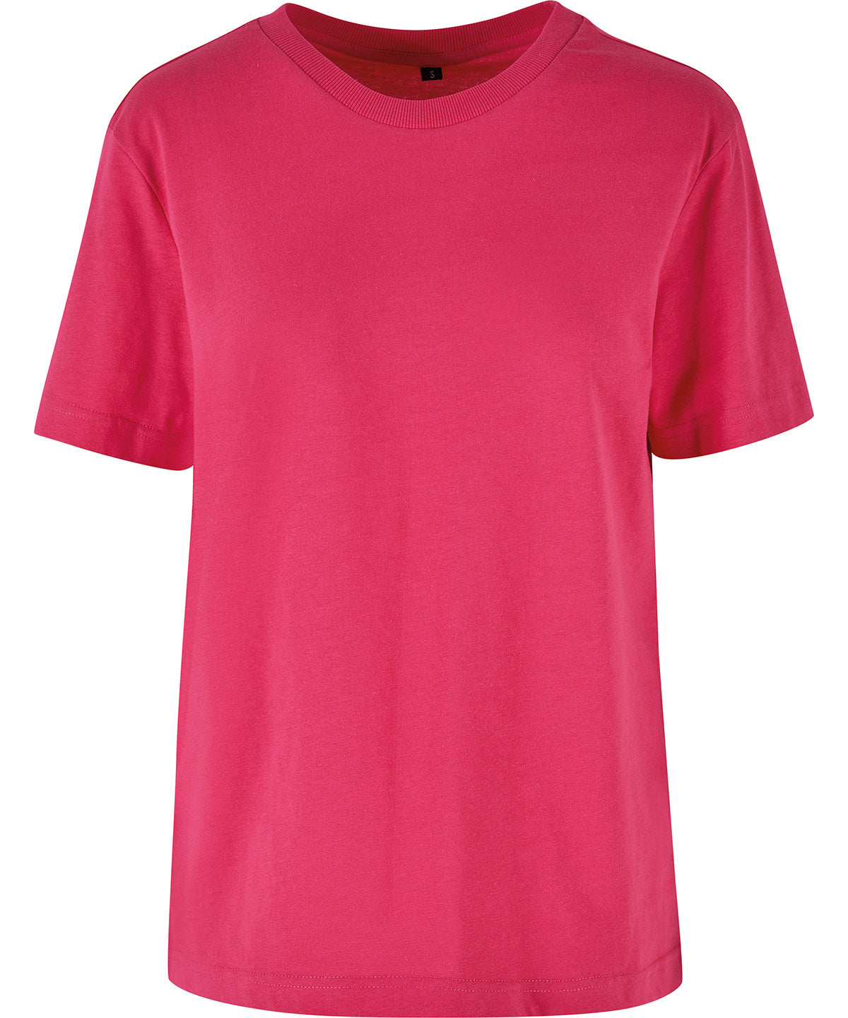 Tryck din logga på T-shirts från Build Your Brand - Anpassa Everyday Oversized Tee - Dam i färgen Mellanrosa för företag, föreningar och privatpersoner