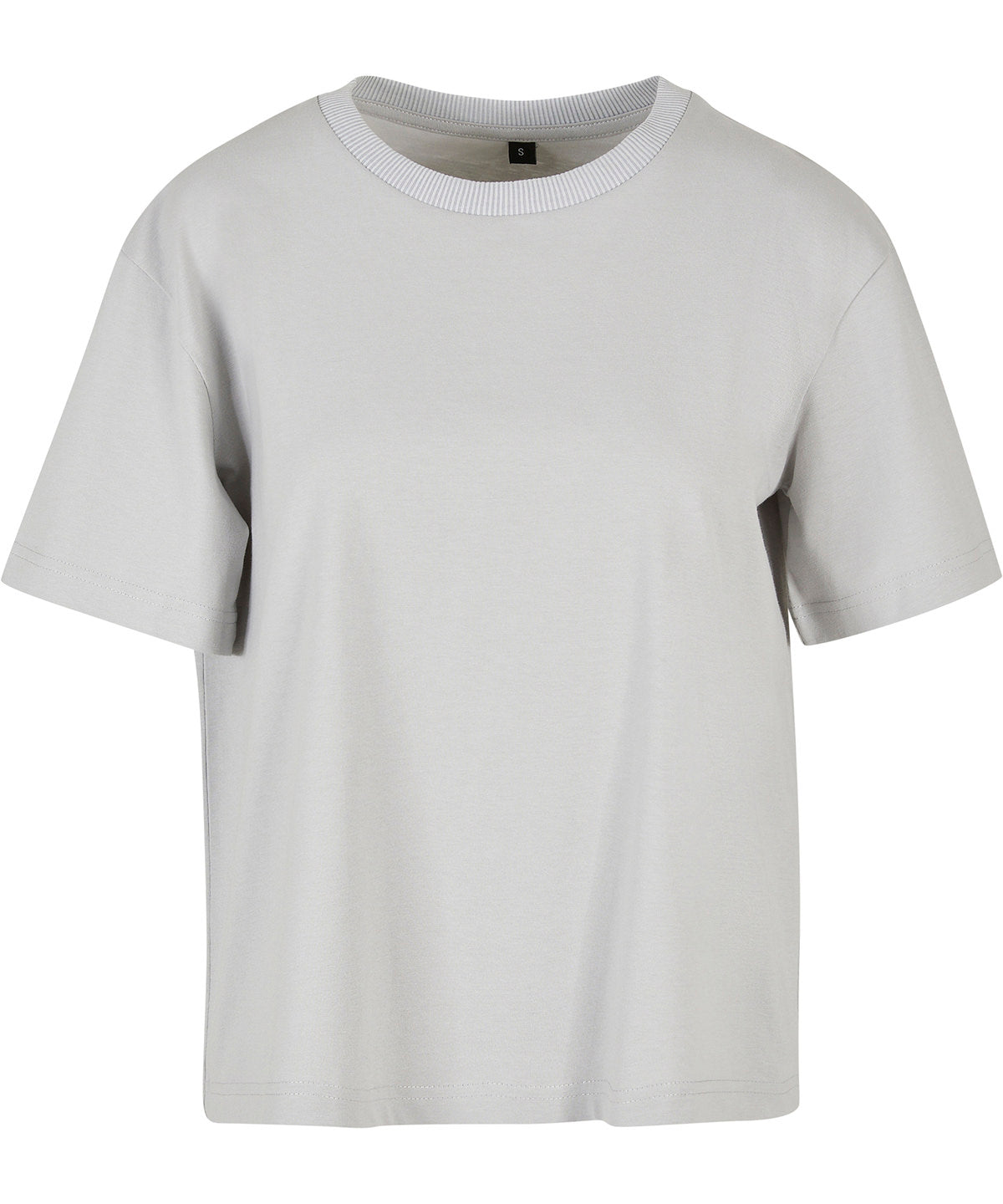 Tryck din logga på T-shirts från Build Your Brand - Anpassa Everyday Oversized Tee - Dam i färgen Ljusgrå för företag, föreningar och privatpersoner