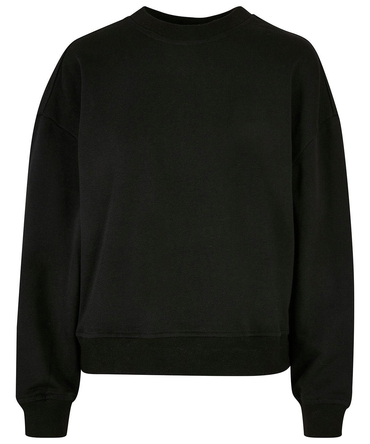 Tryck din logga på Sweatshirts från Build Your Brand - Anpassa Build Your Brand - Dam Oversized Sweatshirt med Rund Halsringning i färgen Svart för företag, föreningar och privatpersoner