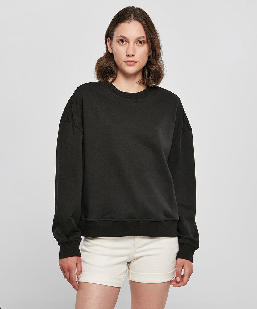Tryck din logga på från Impala Print Shop - Anpassa BUILD YOUR BRAND Women’s oversized crew neck sweatshirt BY212 i färgen för företag, föreningar och privatpersoner