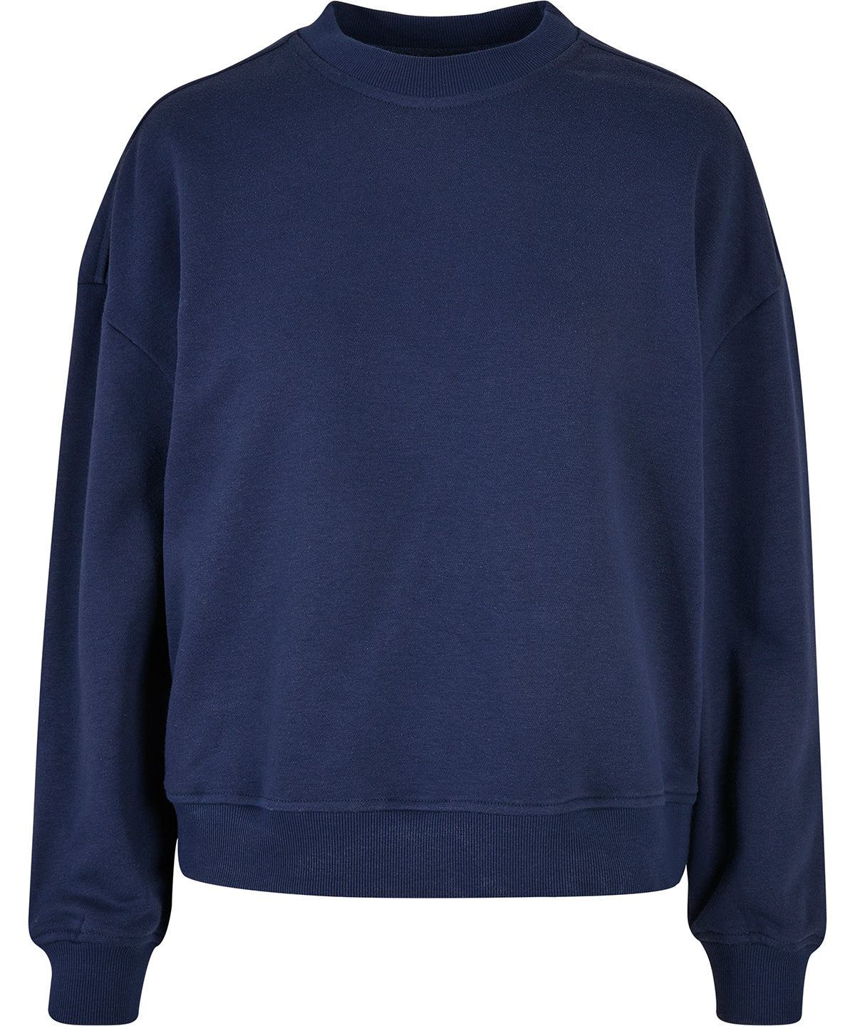 Tryck din logga på Sweatshirts från Build Your Brand - Anpassa Build Your Brand - Dam Oversized Sweatshirt med Rund Halsringning i färgen Marinblå för företag, föreningar och privatpersoner