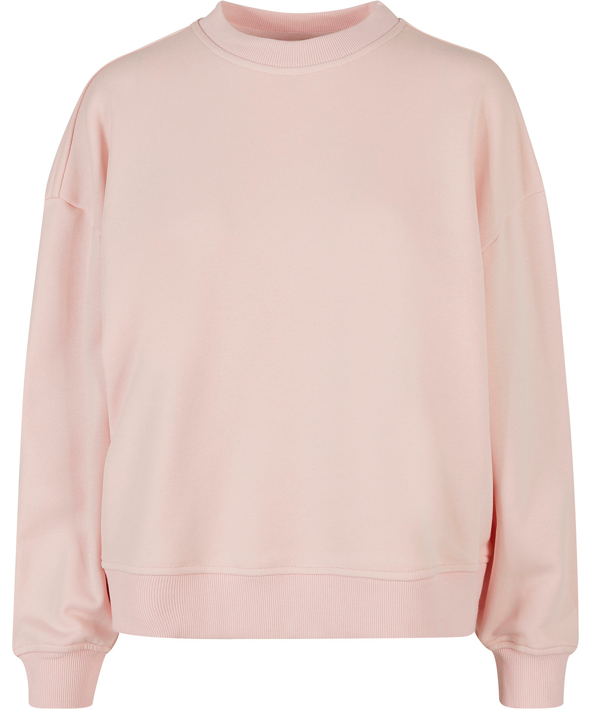 Tryck din logga på Sweatshirts från Build Your Brand - Anpassa Build Your Brand - Dam Oversized Sweatshirt med Rund Halsringning i färgen Ljusrosa för företag, föreningar och privatpersoner
