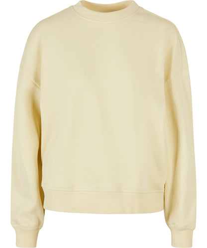 Tryck din logga på Sweatshirts från Build Your Brand - Anpassa Build Your Brand - Dam Oversized Sweatshirt med Rund Halsringning i färgen Mellan gul för företag, föreningar och privatpersoner