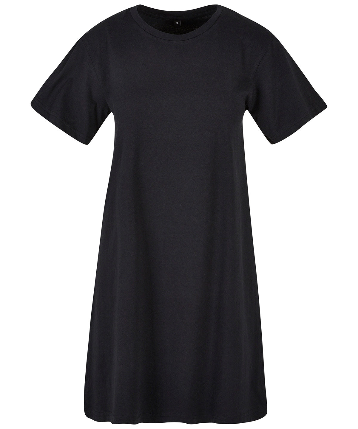 Tryck din logga på Klänningar från Build Your Brand - Anpassa Dam T-shirtklänning i färgen Svart för företag, föreningar och privatpersoner