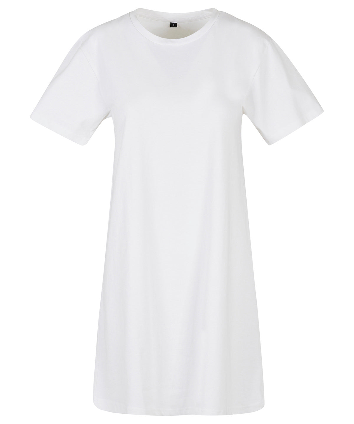 Tryck din logga på Klänningar från Build Your Brand - Anpassa Dam T-shirtklänning i färgen Vit för företag, föreningar och privatpersoner