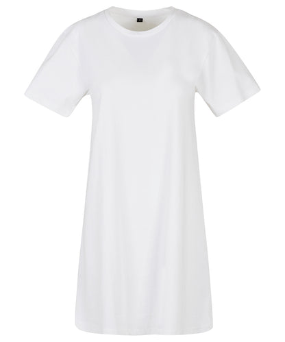 Tryck din logga på Klänningar från Build Your Brand - Anpassa Dam T-shirtklänning i färgen Vit för företag, föreningar och privatpersoner