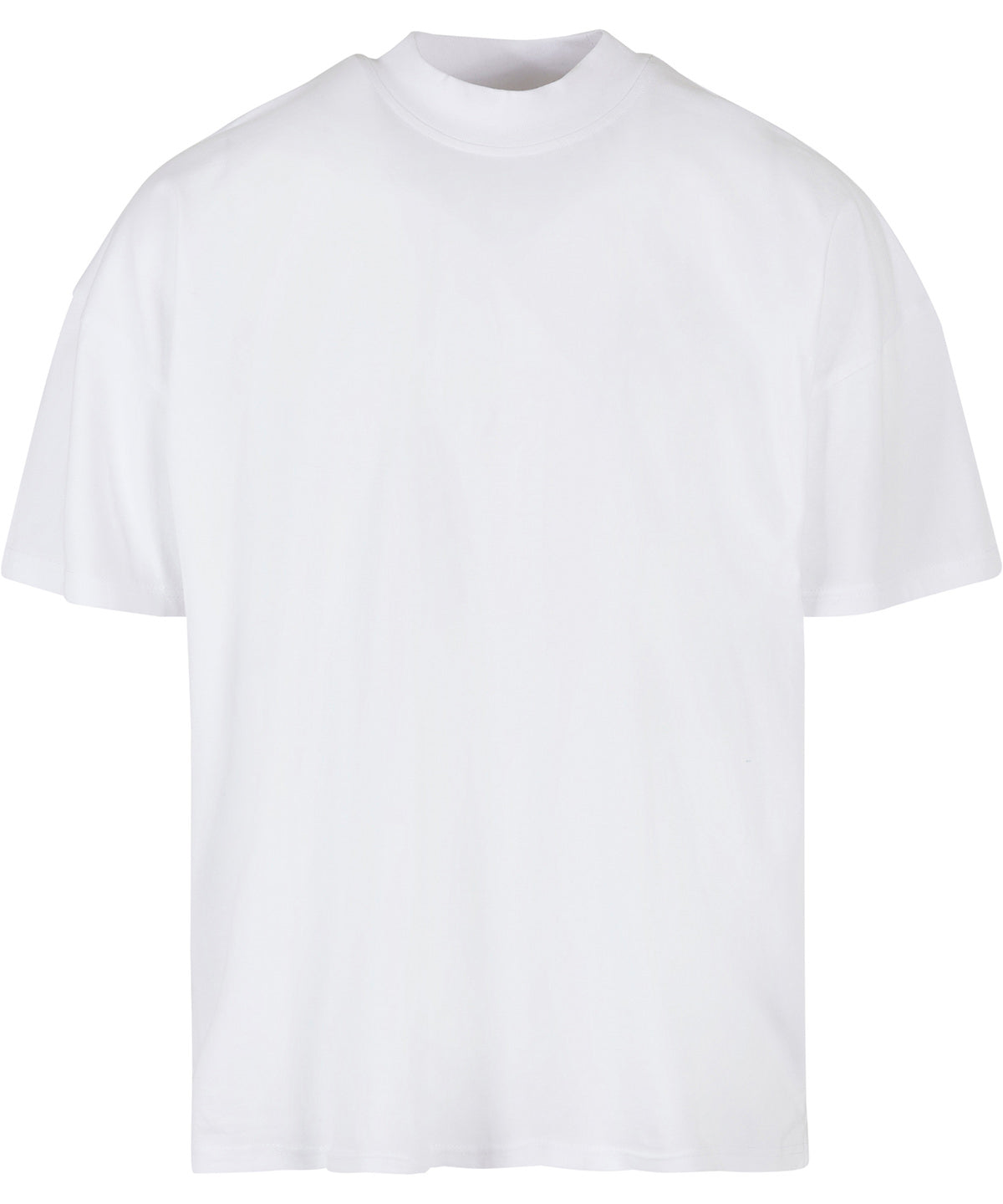 Tryck din logga på T-shirts från Build Your Brand - Anpassa Oversized High Neck T-Shirt i färgen Vit för företag, föreningar och privatpersoner