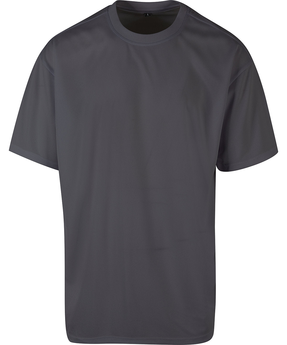 Tryck din logga på T-shirts från Build Your Brand - Anpassa E-Sport Oversized Mesh T-Shirt - Herr i färgen Mörkgrå för företag, föreningar och privatpersoner