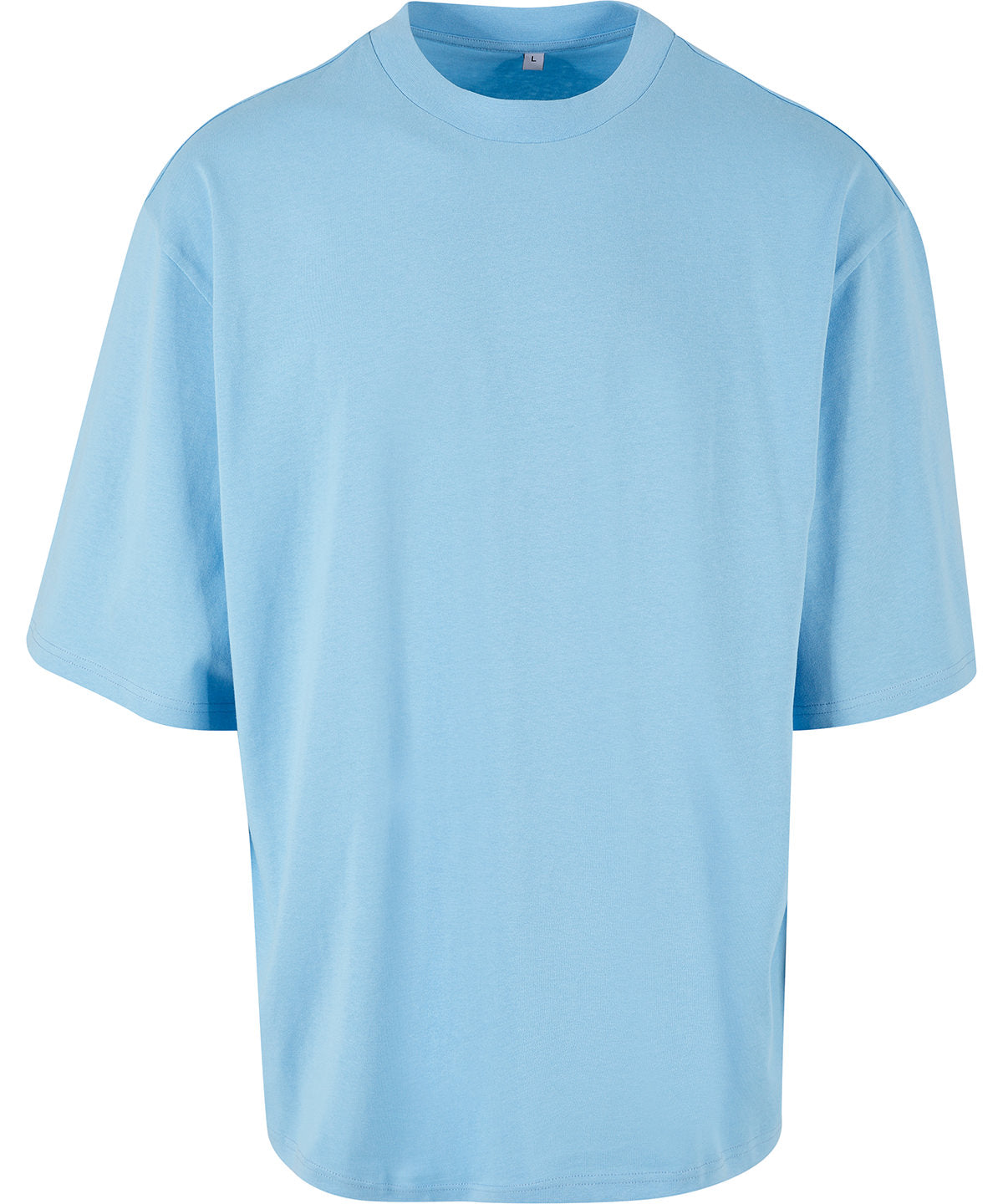 Tryck din logga på T-shirts från Build Your Brand - Anpassa Oversized Sleeve T-Shirt i färgen Mellanblå för företag, föreningar och privatpersoner