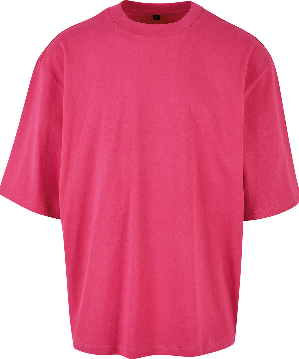 Tryck din logga på T-shirts från Build Your Brand - Anpassa Oversized Sleeve T-Shirt i färgen Mellanrosa för företag, föreningar och privatpersoner