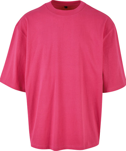 Tryck din logga på T-shirts från Build Your Brand - Anpassa Oversized Sleeve T-Shirt i färgen Mellanrosa för företag, föreningar och privatpersoner