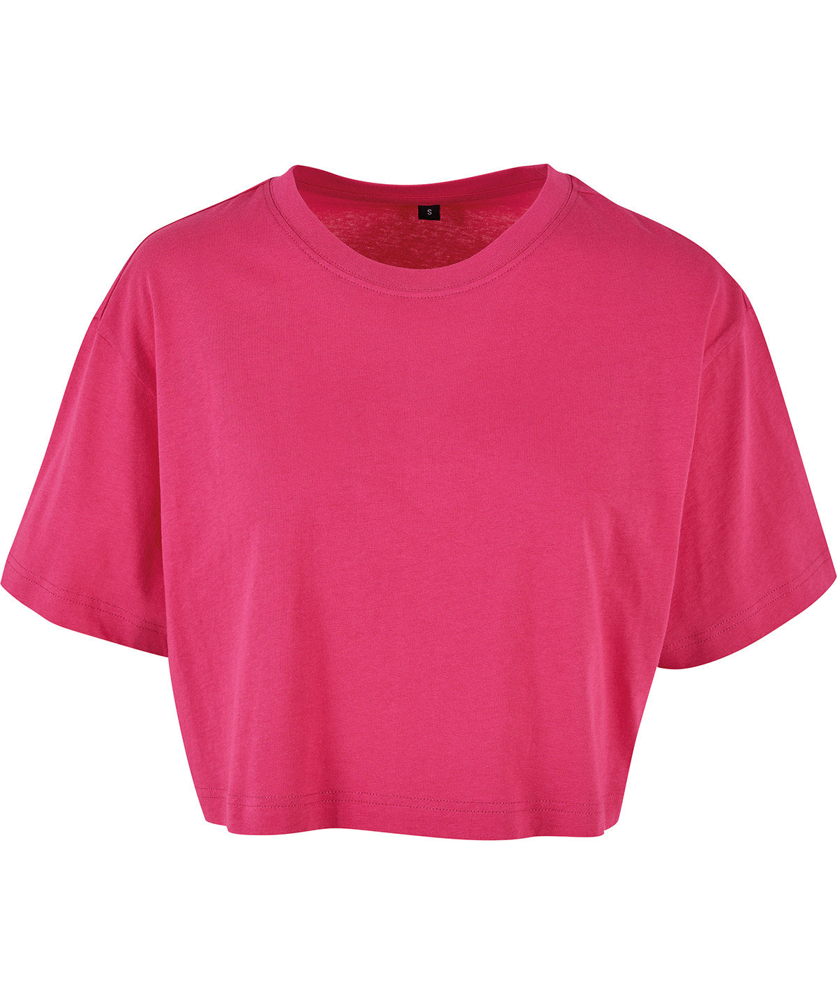 Tryck din logga på T-shirts från Build Your Brand - Anpassa Short Oversized Dam T-shirt i färgen Mellanrosa för företag, föreningar och privatpersoner