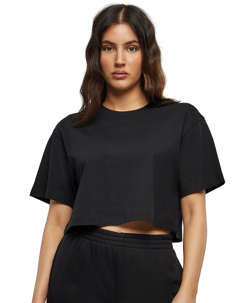 Tryck din logga på från Impala Print Shop - Anpassa BUILD YOUR BRAND Women’s short oversized tee BY264 i färgen för företag, föreningar och privatpersoner