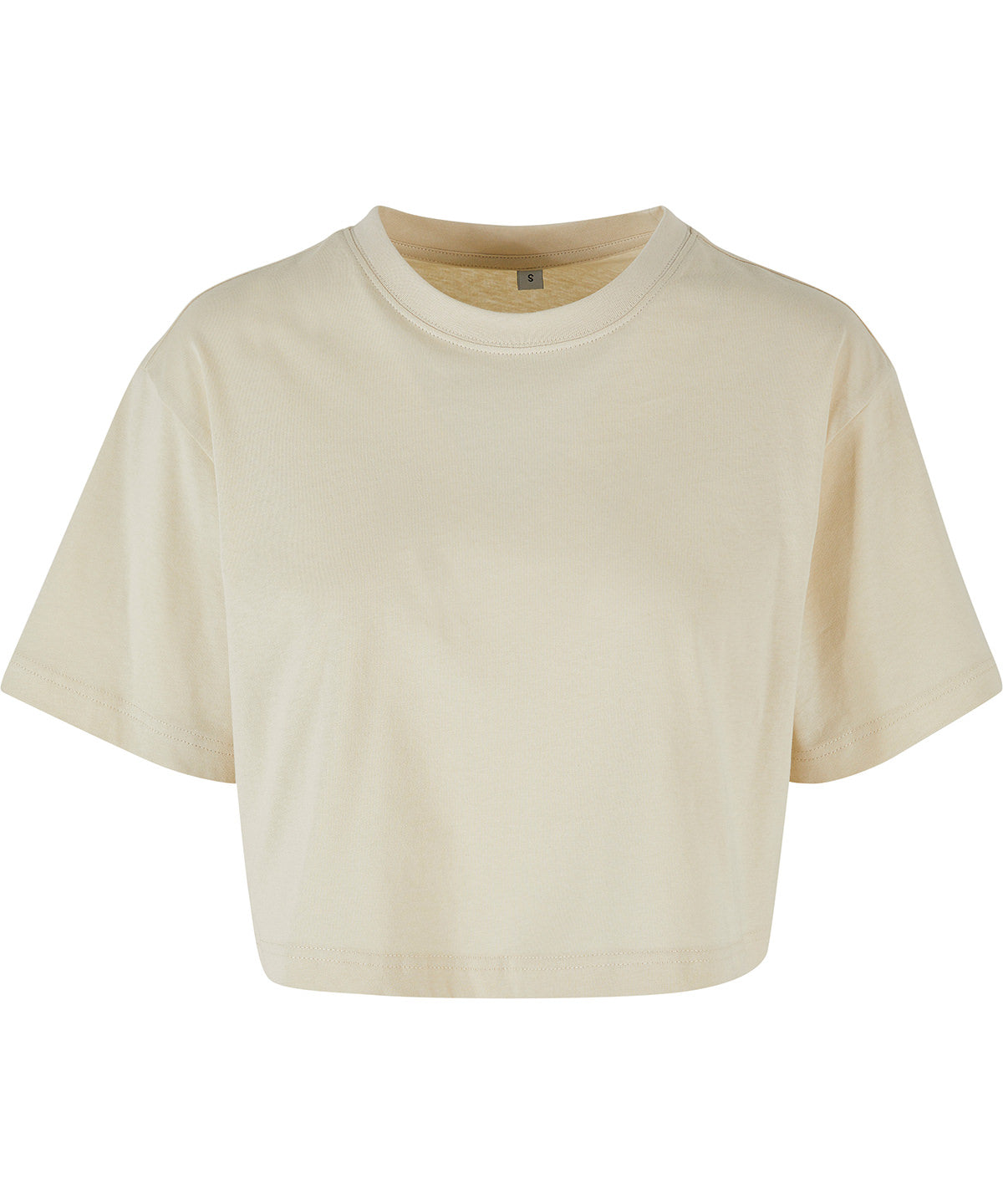 Tryck din logga på T-shirts från Build Your Brand - Anpassa Short Oversized Dam T-shirt i färgen Naturligt för företag, föreningar och privatpersoner