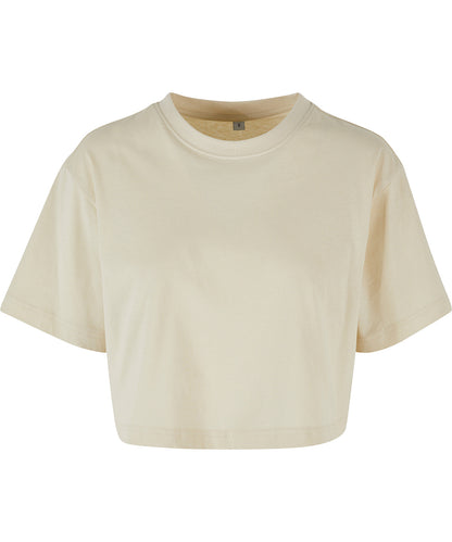 Tryck din logga på T-shirts från Build Your Brand - Anpassa Short Oversized Dam T-shirt i färgen Naturligt för företag, föreningar och privatpersoner