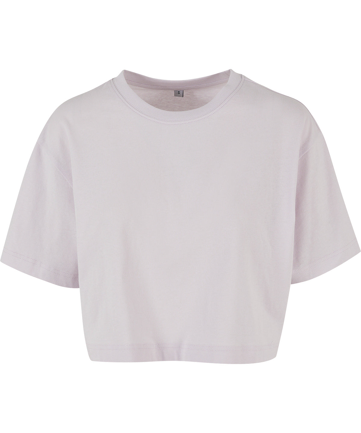 Tryck din logga på T-shirts från Build Your Brand - Anpassa Short Oversized Dam T-shirt i färgen Ljus lila för företag, föreningar och privatpersoner