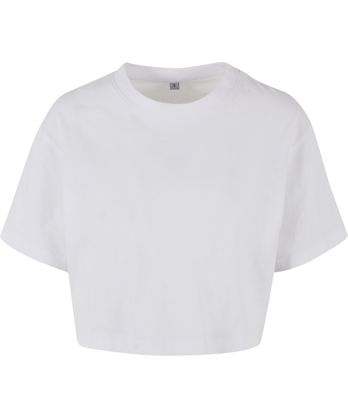 Tryck din logga på T-shirts från Build Your Brand - Anpassa Short Oversized Dam T-shirt i färgen Vit för företag, föreningar och privatpersoner