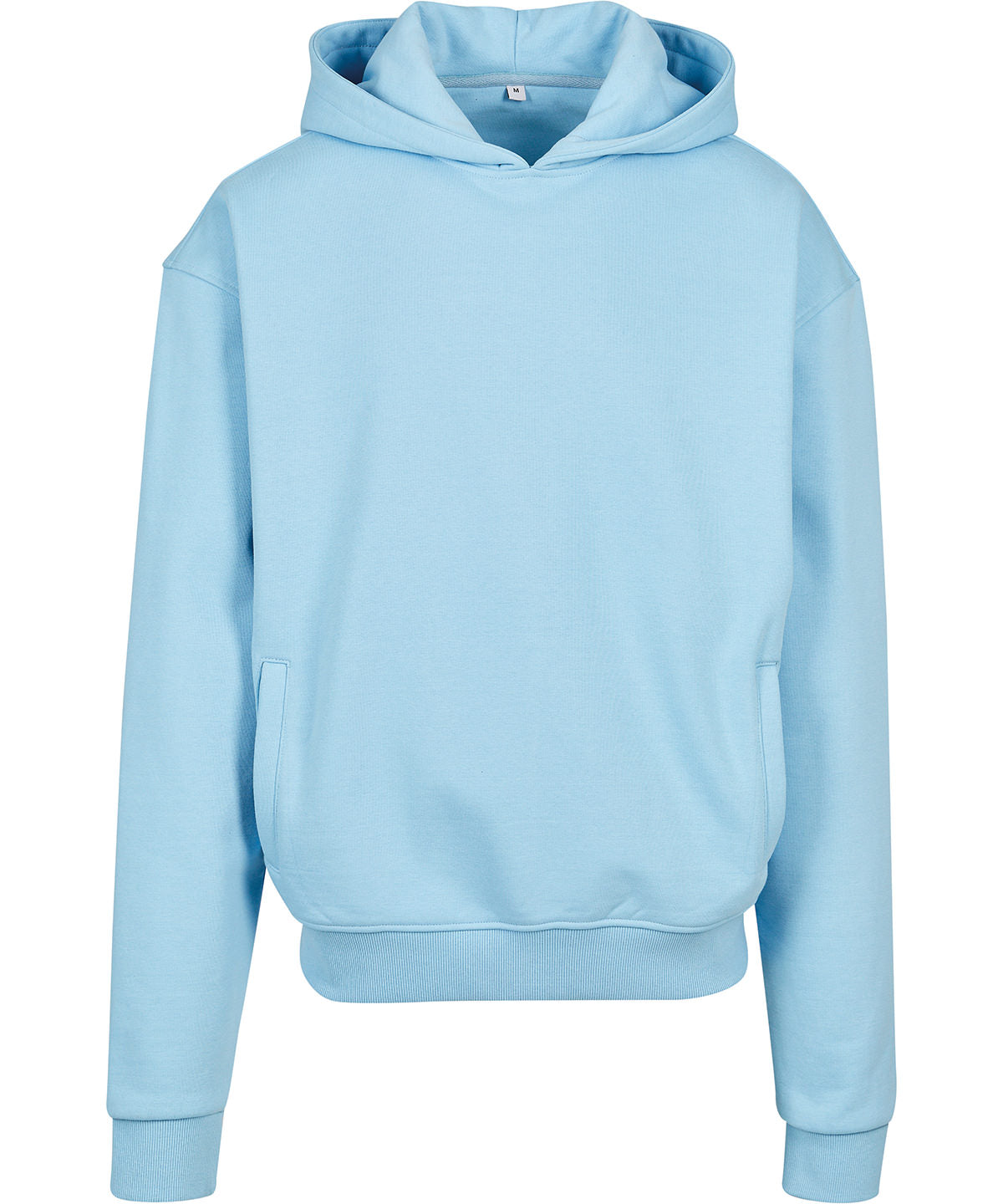 Tryck din logga på Hoodies från Build Your Brand - Anpassa Build Your Brand - Ultra-Tung Överdimensionerad Hoodie i färgen Mellanblå för företag, föreningar och privatpersoner