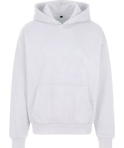 Tryck din logga på Hoodies från Build Your Brand - Anpassa Build Your Brand - Ultra-Tung Överdimensionerad Hoodie i färgen Vit för företag, föreningar och privatpersoner