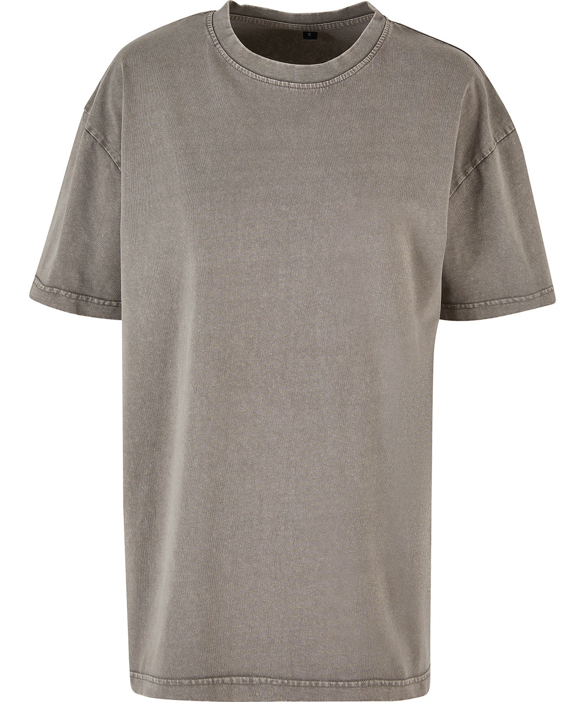 Tryck din logga på T-shirts från Build Your Brand - Anpassa Överdimensionerad Acid Wash-Tee - Dam i färgen Mörkgrå för företag, föreningar och privatpersoner